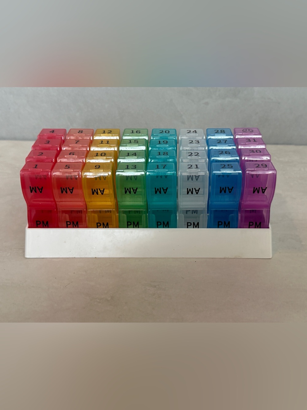 Monthly Pill Organizer 2 Times a Day 32 Day One Month Pill Box AM/PM